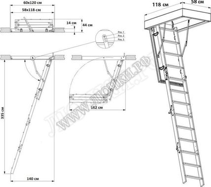 Лестница Fakro LWK Plus 600*1200*3350 Лестница Fakro LWK Plus 600*1200*3350