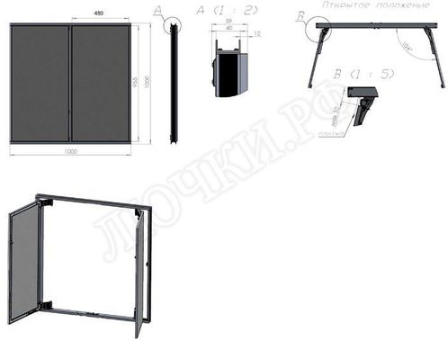 Люк под плитку Нажимной Секрет-Лайт 200*900 Люк под плитку Нажимной Секрет-Лайт 200*900