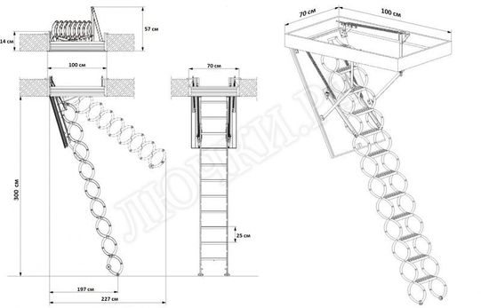 Лестница Oman Nozycowe 700*1000*3000 Лестница Oman Nozycowe 700*1000*3000
